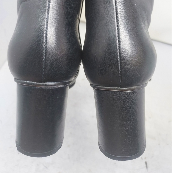 GUCCI Leather Black Malaga Kid GG Marmont Fringe Ankle Boot - Picture 7 of 15